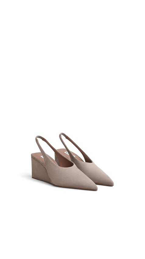 ALA&Iuml;A CUBE SLINGBACKS IN SUEDE MIST - View 2