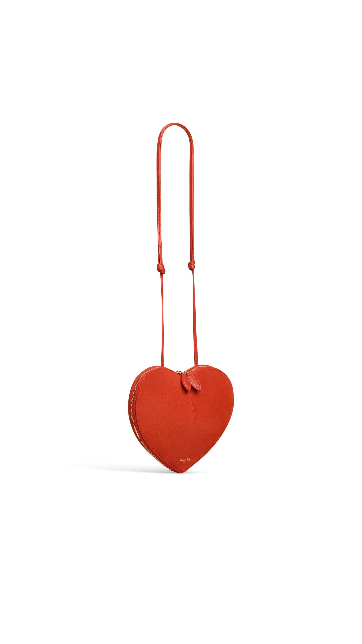 ALA&Iuml;A LE C&OElig;UR BI-MATERIAL BAG IN LEATHER BURNT ORANGE - View 2