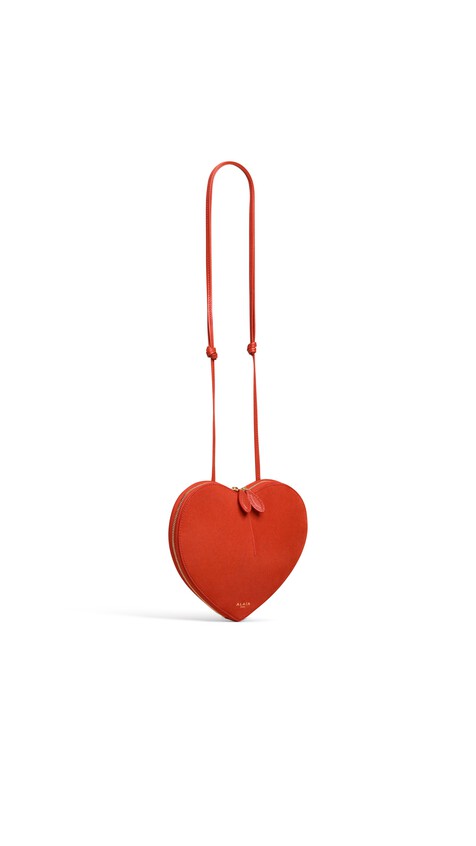 ALA&Iuml;A LE C&OElig;UR BI-MATERIAL BAG IN LEATHER BURNT ORANGE - View 2