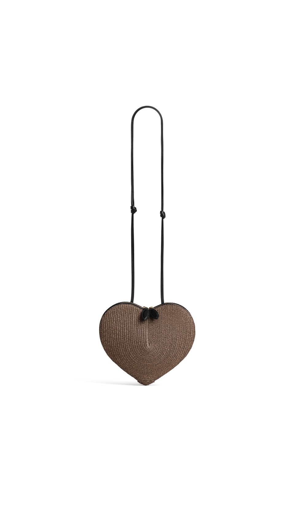 ALA&Iuml;A LE C&OElig;UR BAG IN PAPER STRAW BROWN