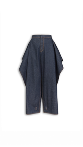 BLUE - ALA&Iuml;A RUFFLE JEANS