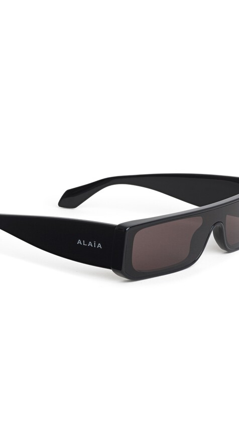 ALA&Iuml;A RECTANGULAR MASK SUNGLASSES BLACK - View 2