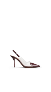 GARNET RED - ALA&Iuml;A LE C&OElig;UR SLINGBACKS IN PATENT LEATHER 