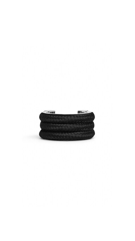 ALA&Iuml;A COTTON CORD CUFF BLACK