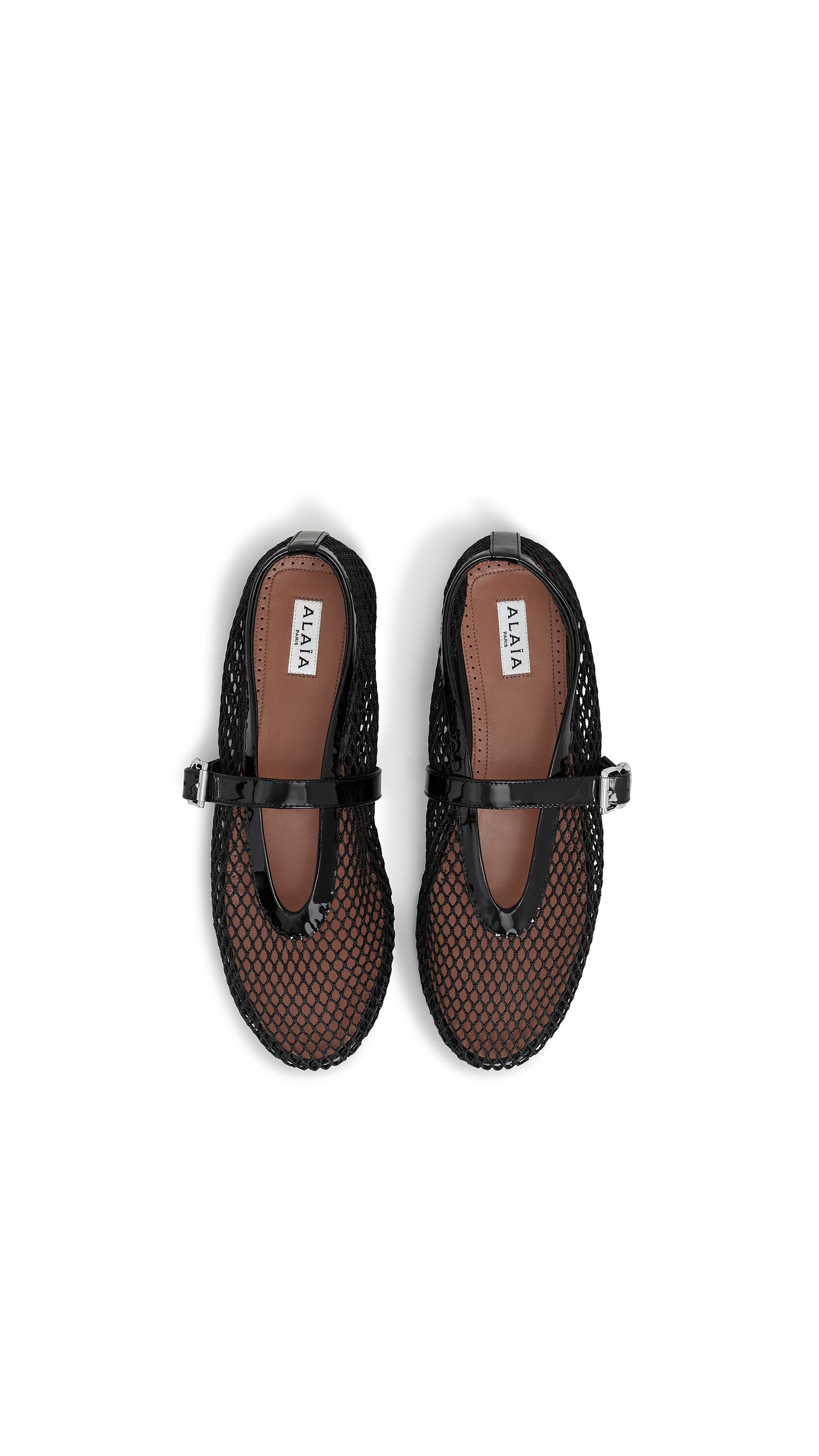 ALA&Iuml;A BALLET FLATS IN FISHNET BLACK - View 4