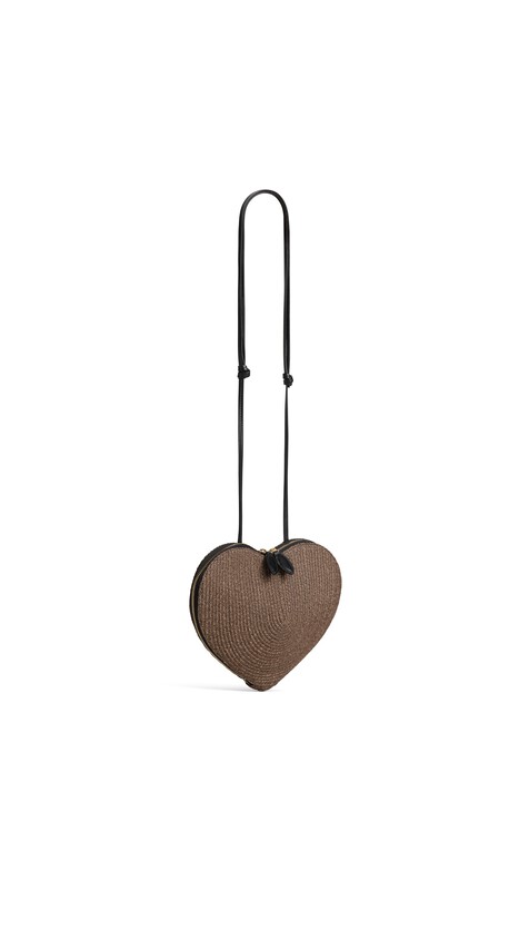ALA&Iuml;A LE C&OElig;UR BAG IN PAPER STRAW BROWN - View 2