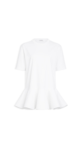 WHITE - ALA&Iuml;A COTTON JERSEY CRINOLINE T-SHIRT
