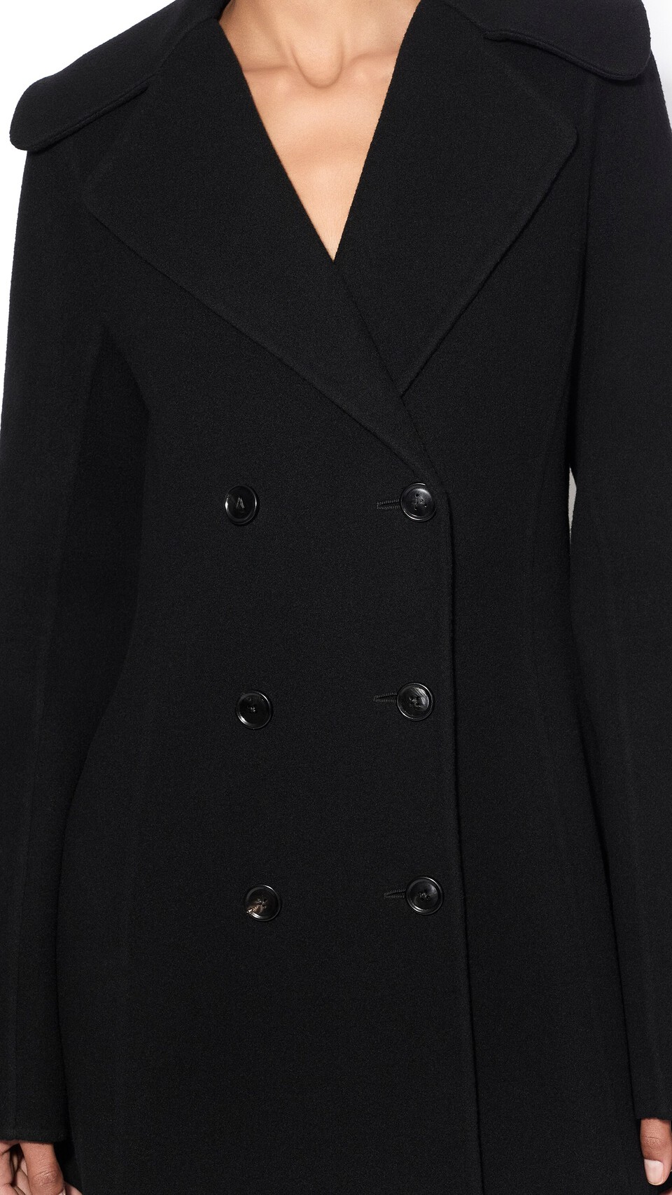 ALA&Iuml;A CINCHED WOOL COAT BLACK - View 4