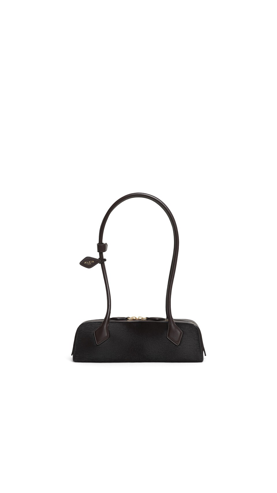 ALA&Iuml;A LE TECKEL SMALL BAG IN HAIRCALF CHOCOLATE