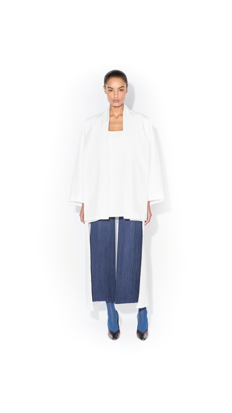 ASYMMETRIC POPLIN COAT