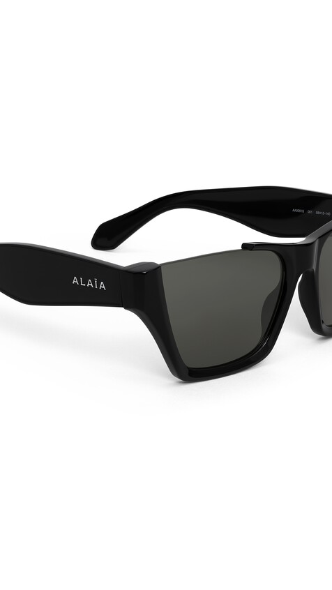 ALA&Iuml;A RECTANGULAR SUNGLASSES BLACK - View 2