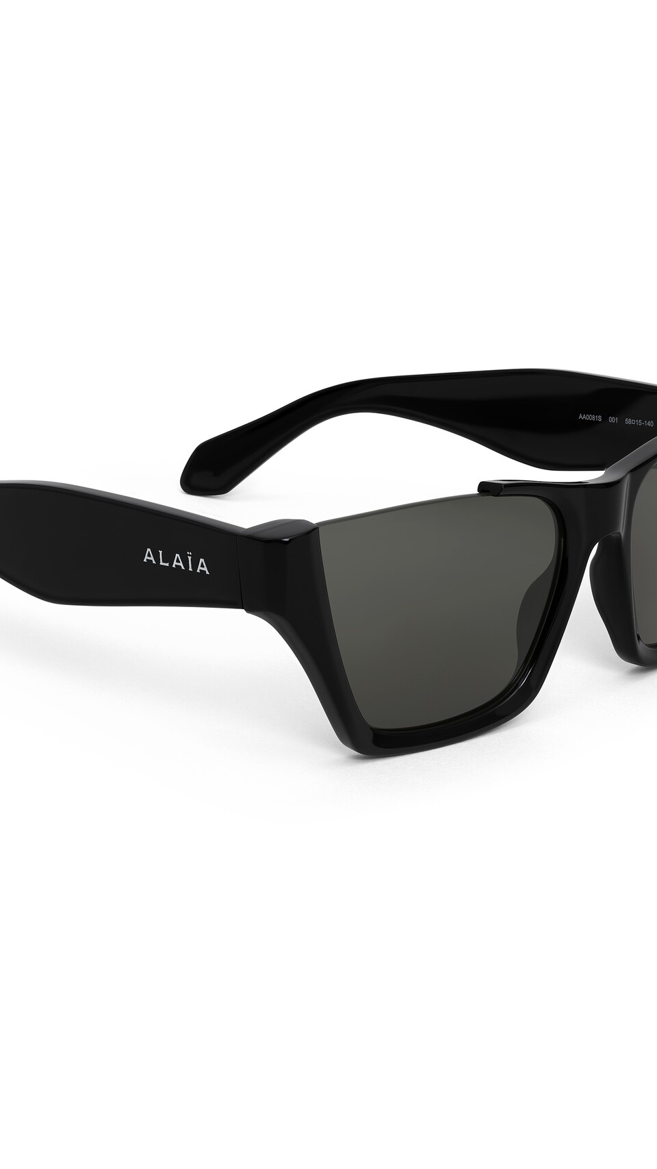 ALA&Iuml;A RECTANGULAR SUNGLASSES BLACK - View 3