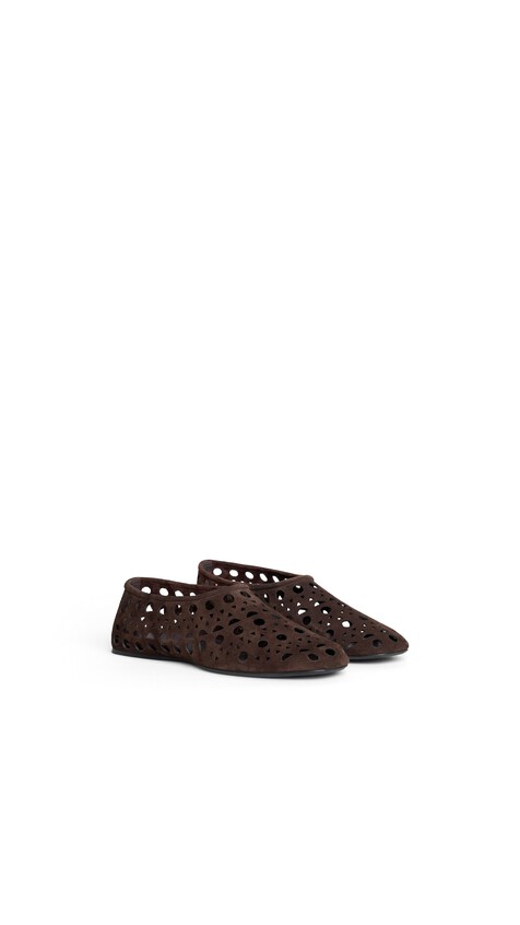 ALA&Iuml;A SLIPPERS VIENNE IN VELVET CALFSKIN CHOCOLATE - View 2