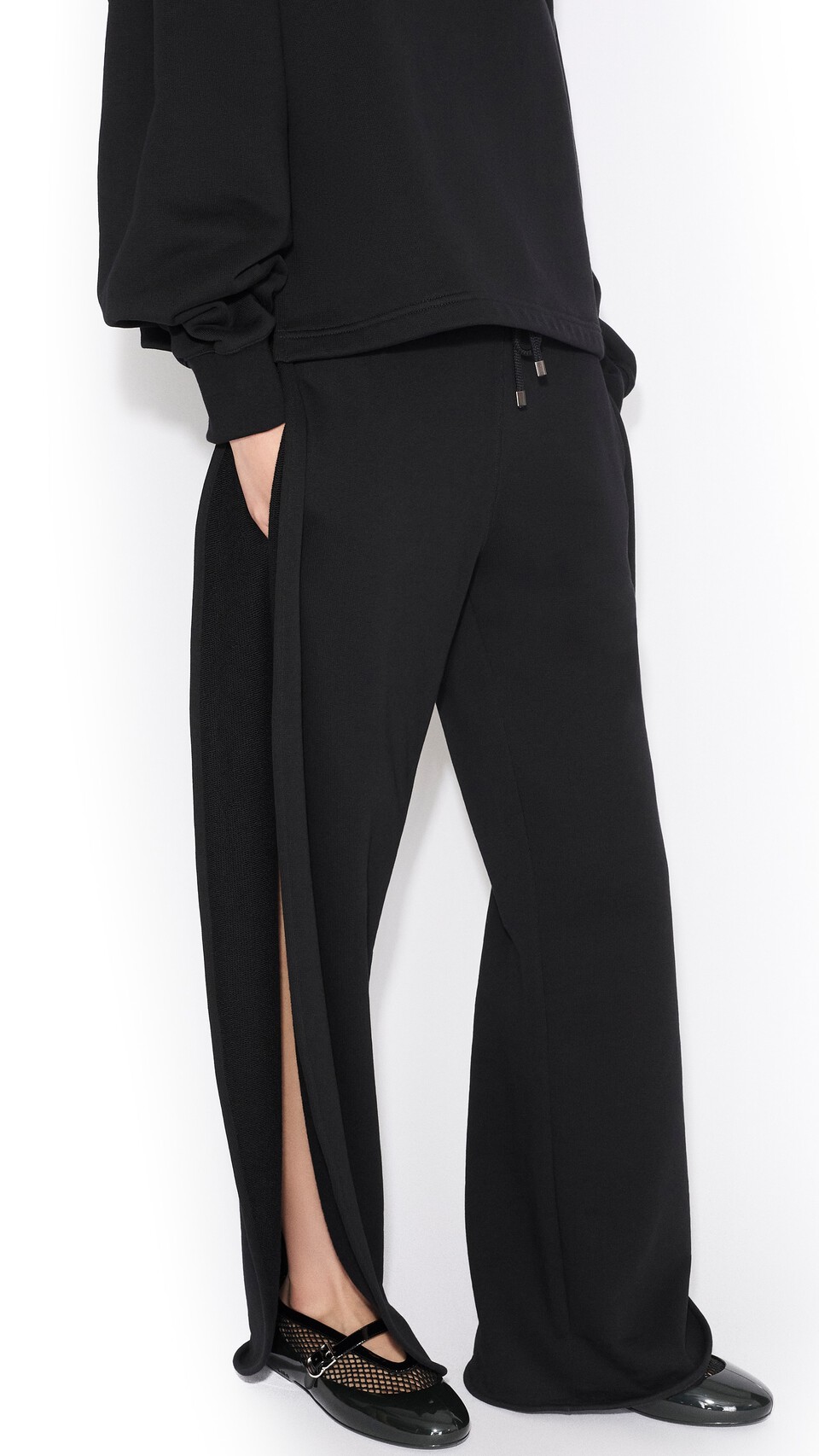 ALA&Iuml;A PETAL FLEECE JOGGERS BLACK - View 4