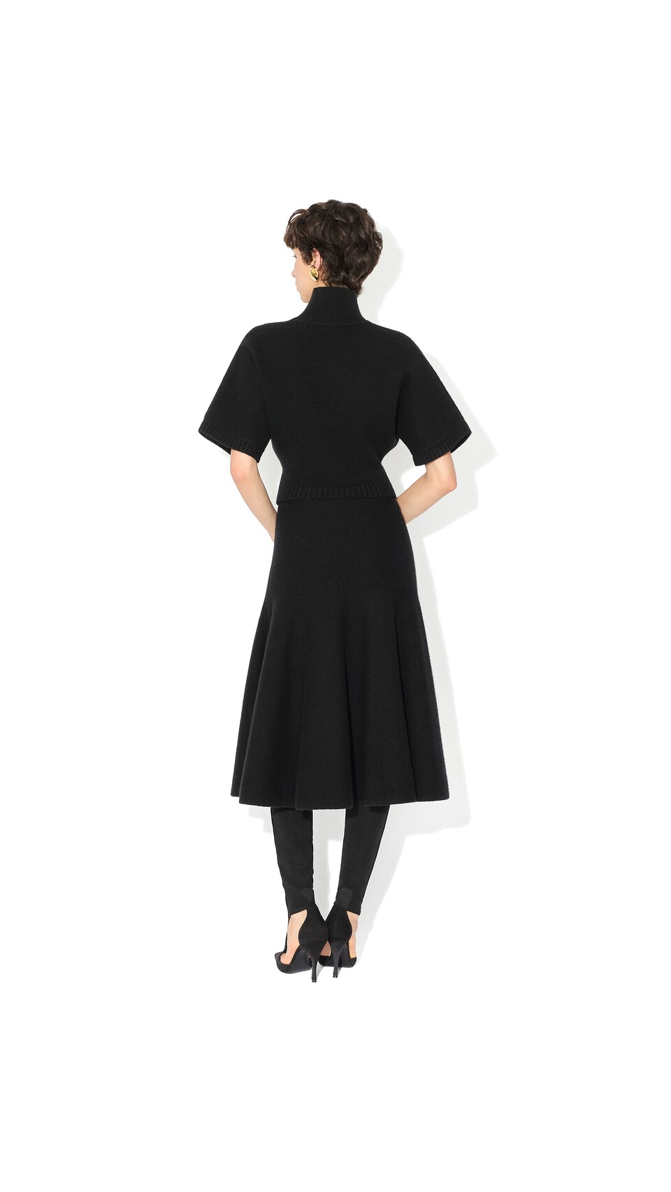 ALA&Iuml;A CASHMERE HIGH NECK JUMPER BLACK - View 3