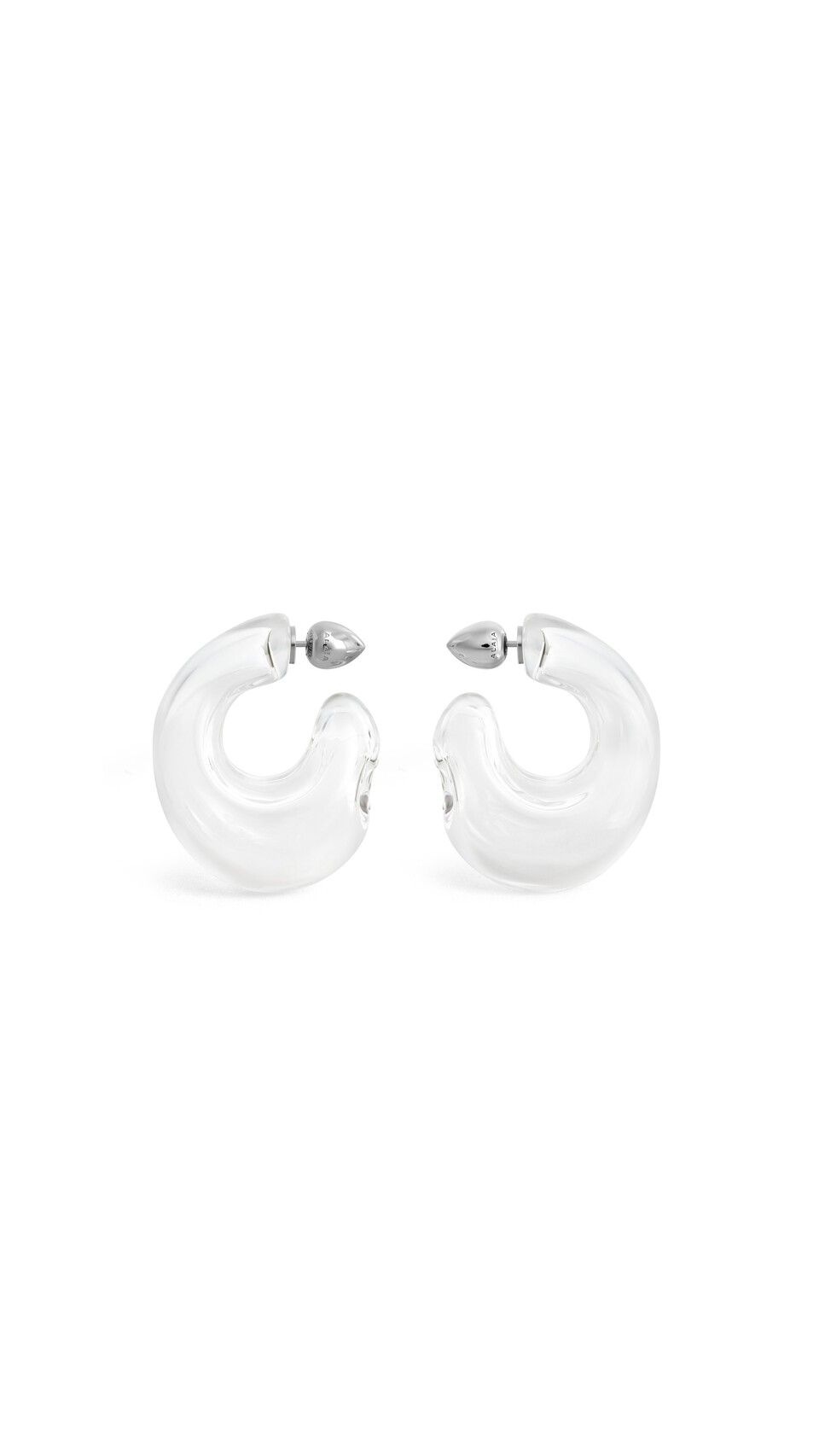 ALA&Iuml;A BUBBLE HOOPS EARRINGS TRANSPARENT