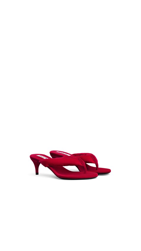 HEEL THONG MULES IN VELVET