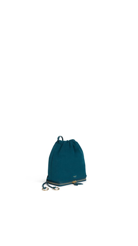ALA&Iuml;A LE POCHON BAG IN SUEDE CHINA BLUE - View 2