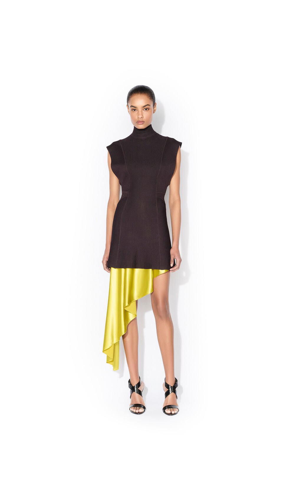 ALA&Iuml;A SILK KNIT SHORT DRESS EGGPLANT - View 2