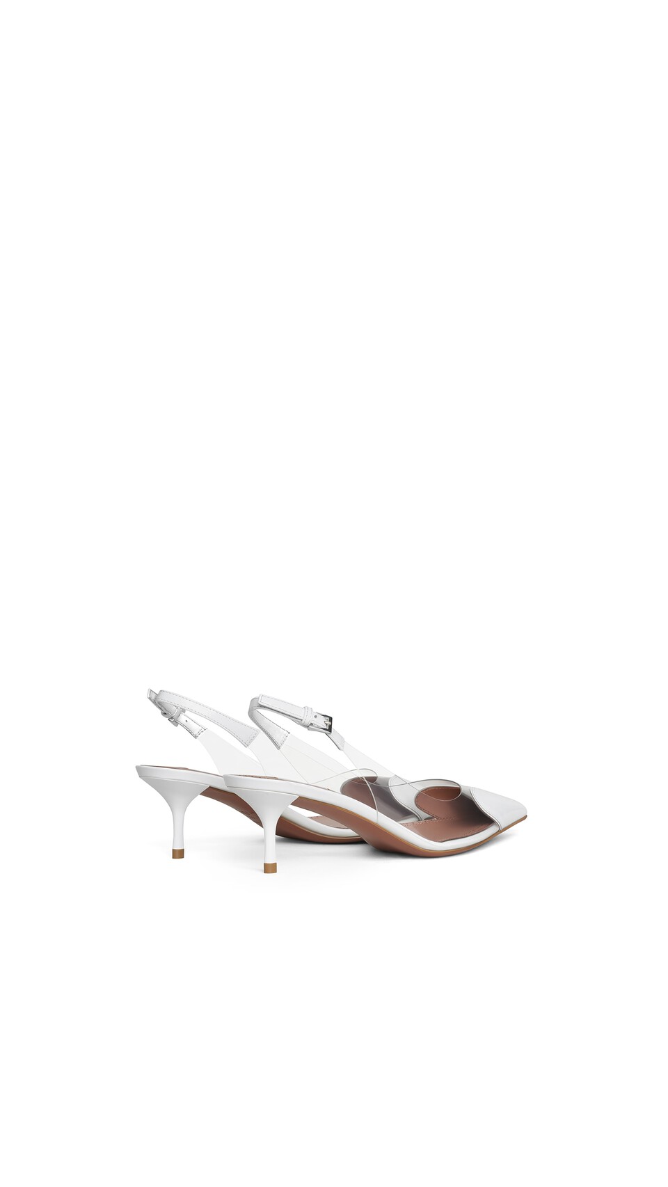ALA&Iuml;A LE C&OElig;UR SLINGBACKS 55 IN PATENT LEATHER OPTICAL WHITE - View 3