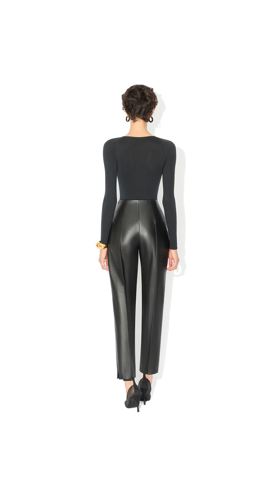 ALA&Iuml;A ROUND NECK SECOND-SKIN KNIT BODYSUIT BLACK - View 3