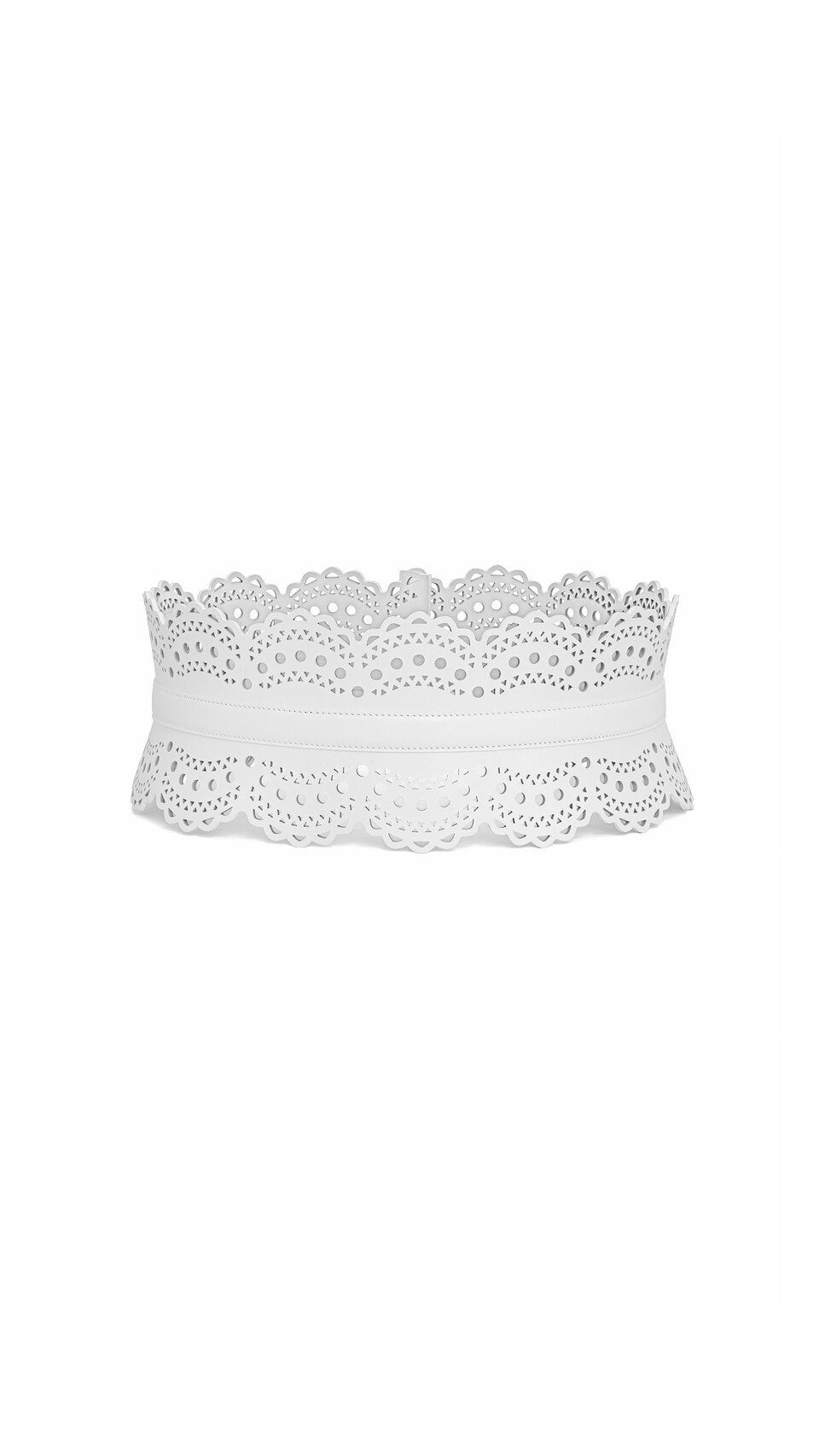 ALA&Iuml;A BUSTIER BELT IN VIENNE WAVE CALFSKIN OFF-WHITE - View 2