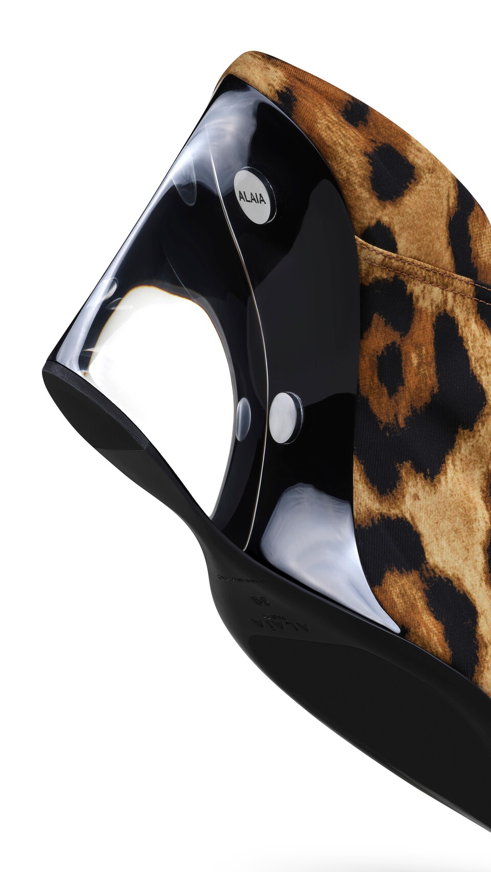 ALA&Iuml;A INVISIBLE MULES IN PRINTED TWILL DARK/CARAMEL - View 4