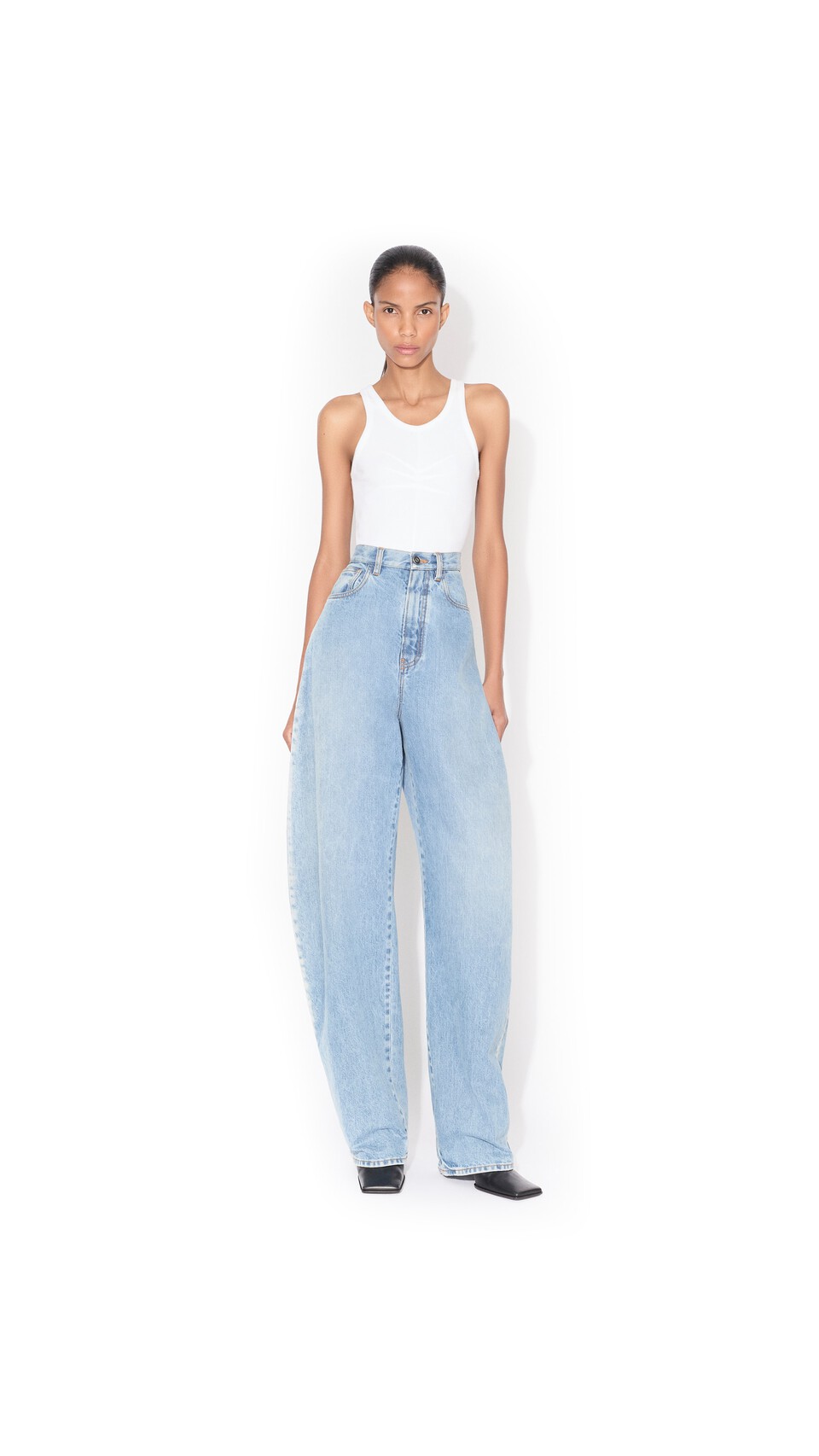 ALA&Iuml;A DARTS COTTON TANK TOP WHITE - View 2