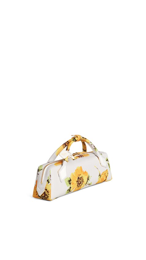 ALA&Iuml;A LE TECKEL CLUTCH IN FLOWER PRINT WHITE/YELLOW - View 2