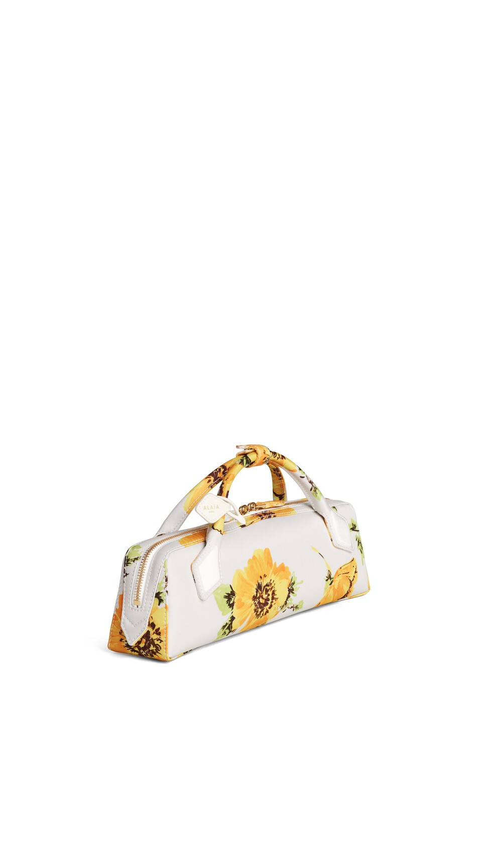 ALA&Iuml;A LE TECKEL CLUTCH IN FLOWER PRINT WHITE/YELLOW - View 2
