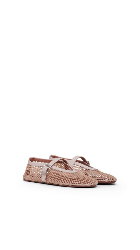 ALA&Iuml;A BALLET FLATS IN FISHNET LIGHT NUDE - View 2