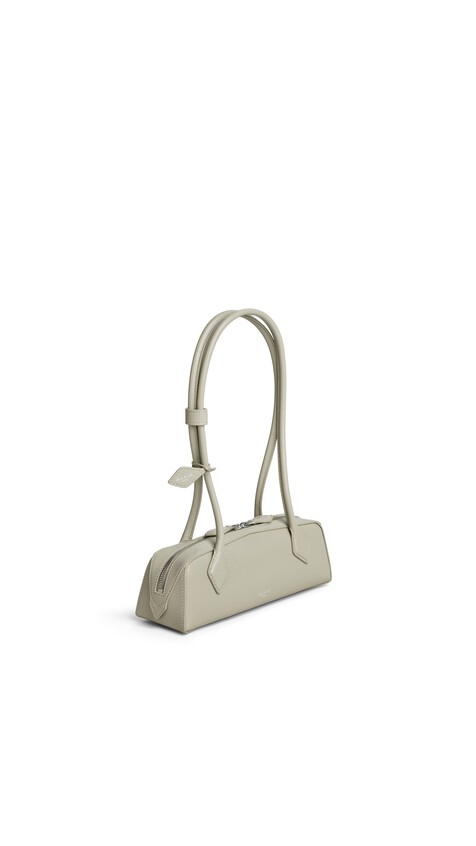 ALA&Iuml;A LE TECKEL SMALL BAG IN LEATHER BEIGE GREY - View 2