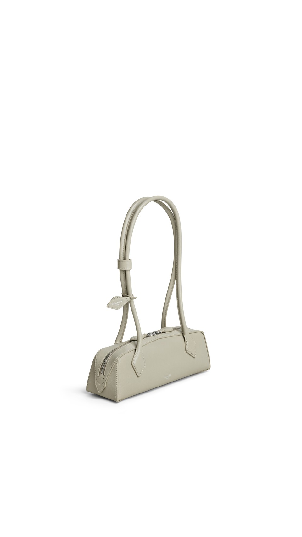 ALA&Iuml;A LE TECKEL SMALL BAG IN LEATHER BEIGE GREY - View 2