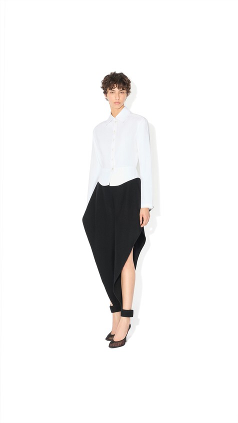 ALA&Iuml;A FELTED WOOL TRIANGLE PANTS BLACK - View 2