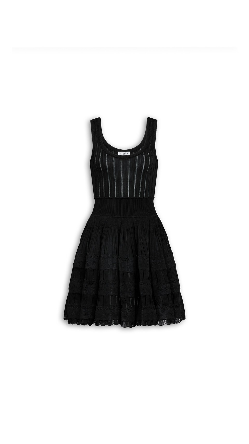 ALA&Iuml;A SHINY CRINOLINE DRESS BLACK