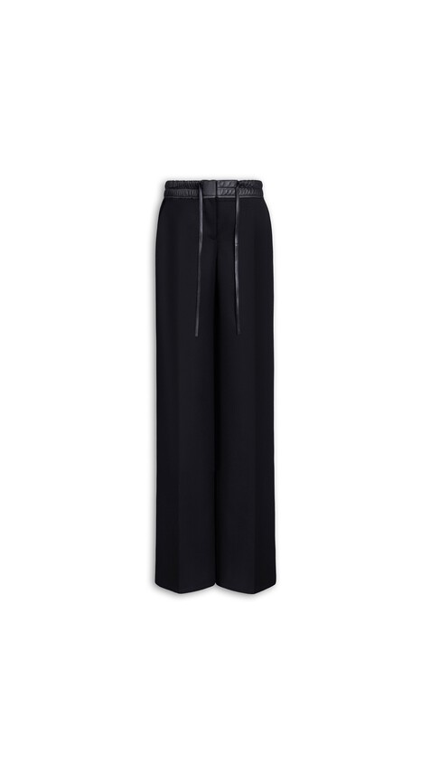 ALA&Iuml;A TAILORED VIRGIN WOOL PANTS BLACK