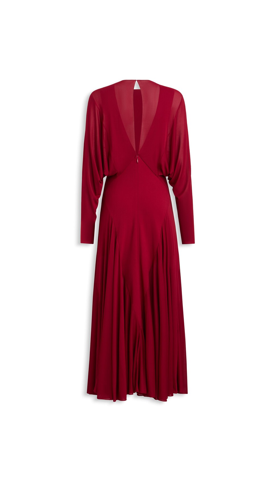 ALA&Iuml;A FLUID JERSEY DRESS DARK RED - View 2