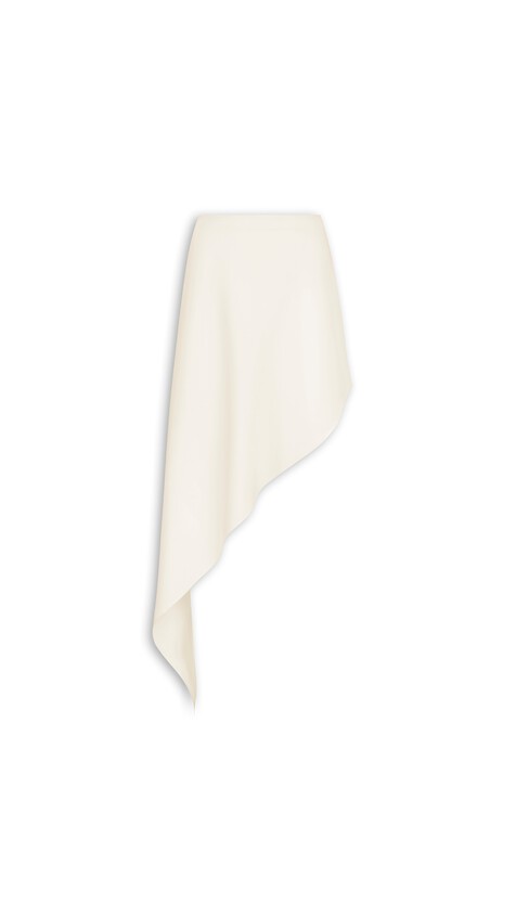 ALA&Iuml;A POPLIN POINTED SKIRT IVORY
