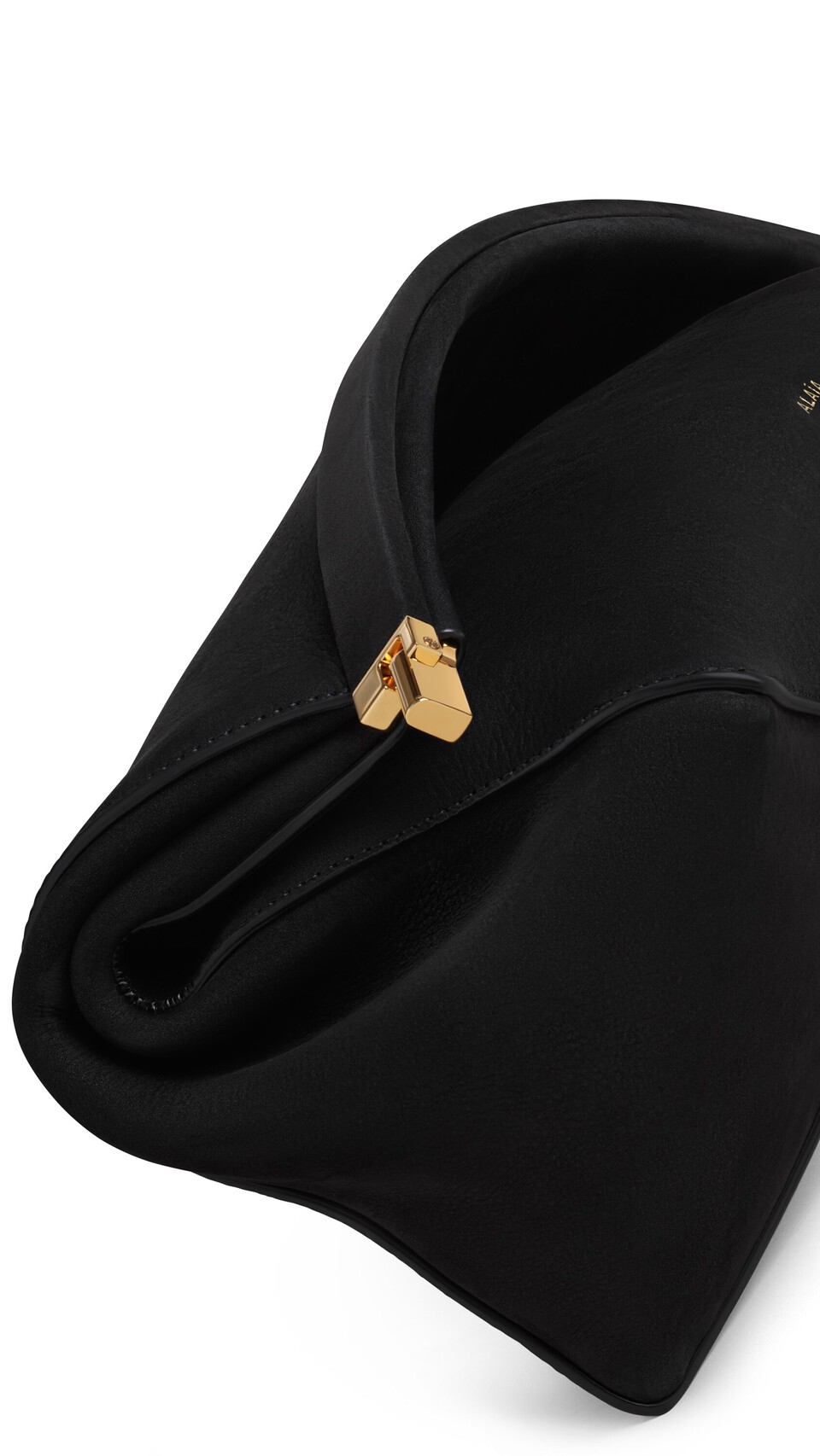 ALA&Iuml;A LE CLICK CLUTCH 42 IN NUBUCK BLACK - View 3