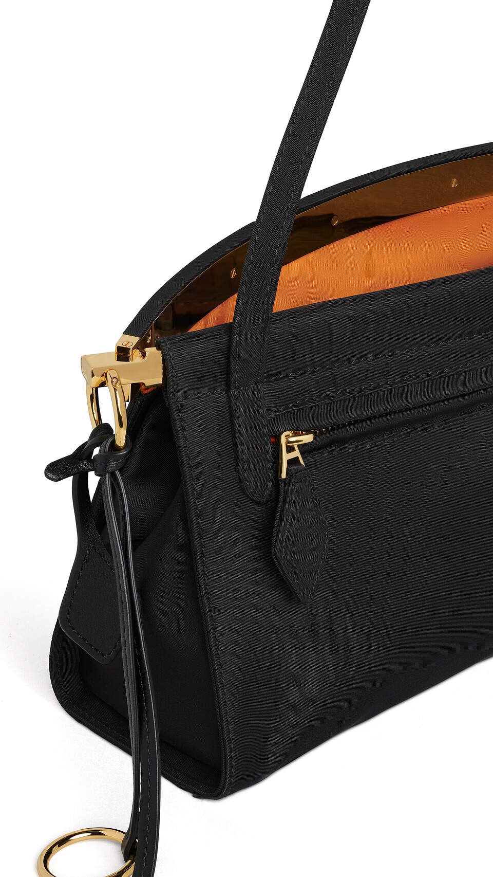 ALA&Iuml;A LE CLICK EAST WEST MEDIUM BAG IN NYLON BLACK - View 3