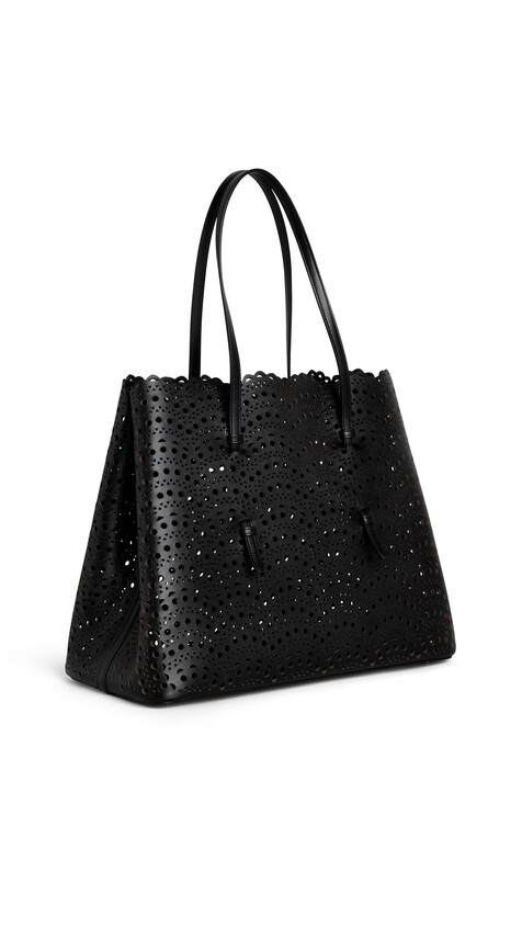ALA&Iuml;A MINA 37 BAG IN PERFORATED VIENNE CALFSKIN BLACK - View 2
