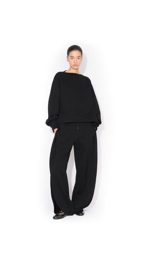 ALA&Iuml;A PETAL FLEECE JOGGERS BLACK - View 2