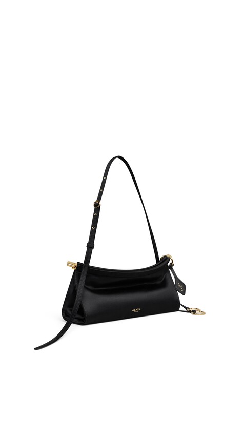 ALA&Iuml;A LE CLICK EAST WEST SMALL BAG IN SATIN BLACK - View 2