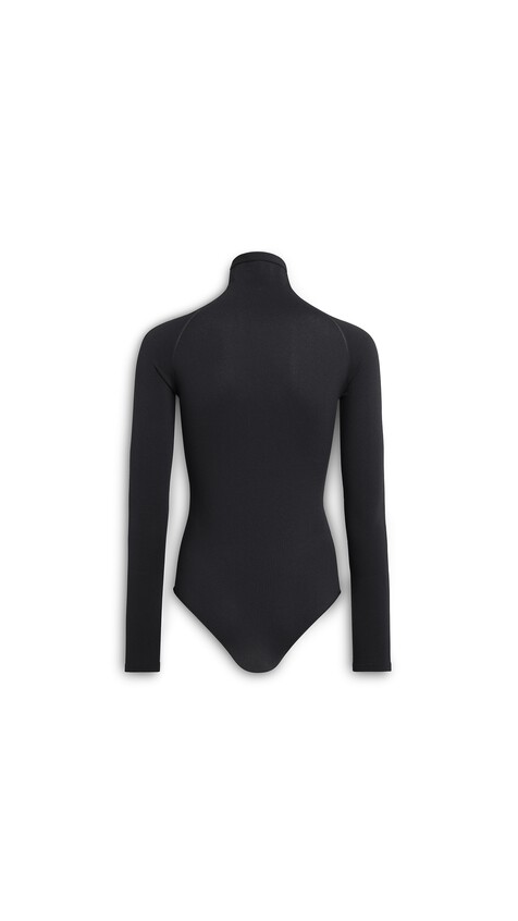 ALA&Iuml;A HOCHGESCHLOSSENER SECOND-SKIN-BODY AUS STRICK ALAIA SCHWARZ - View 2