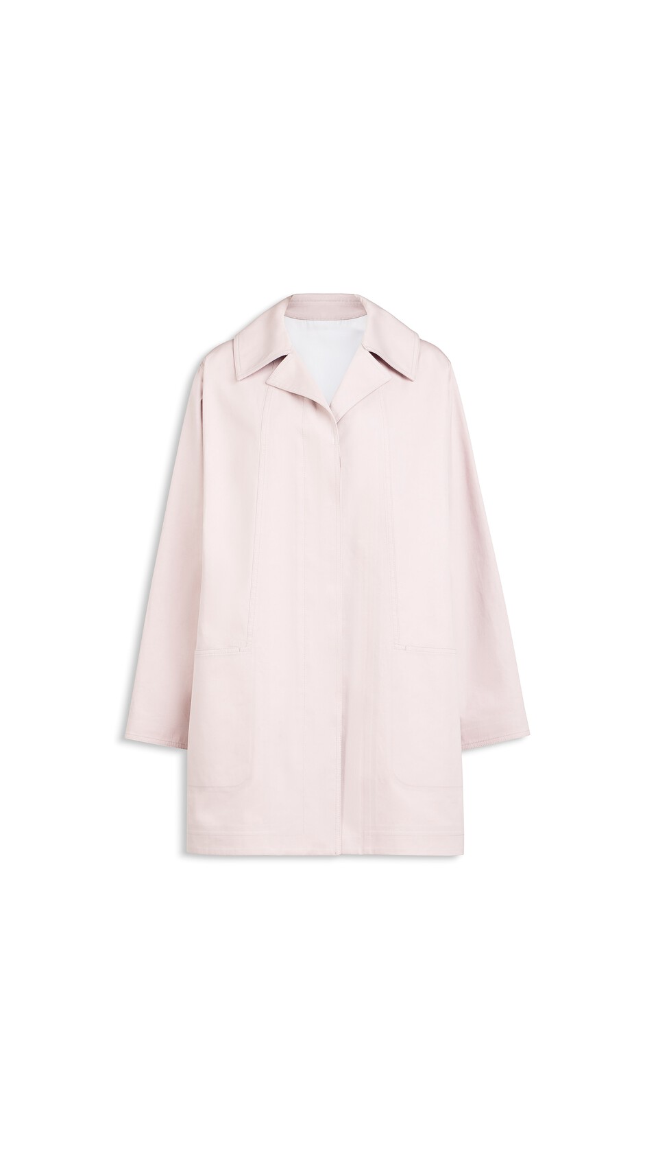 ALA&Iuml;A CAPPOTTO A TRAPEZIO IN SETA E COTONE ROSA VINTAGE