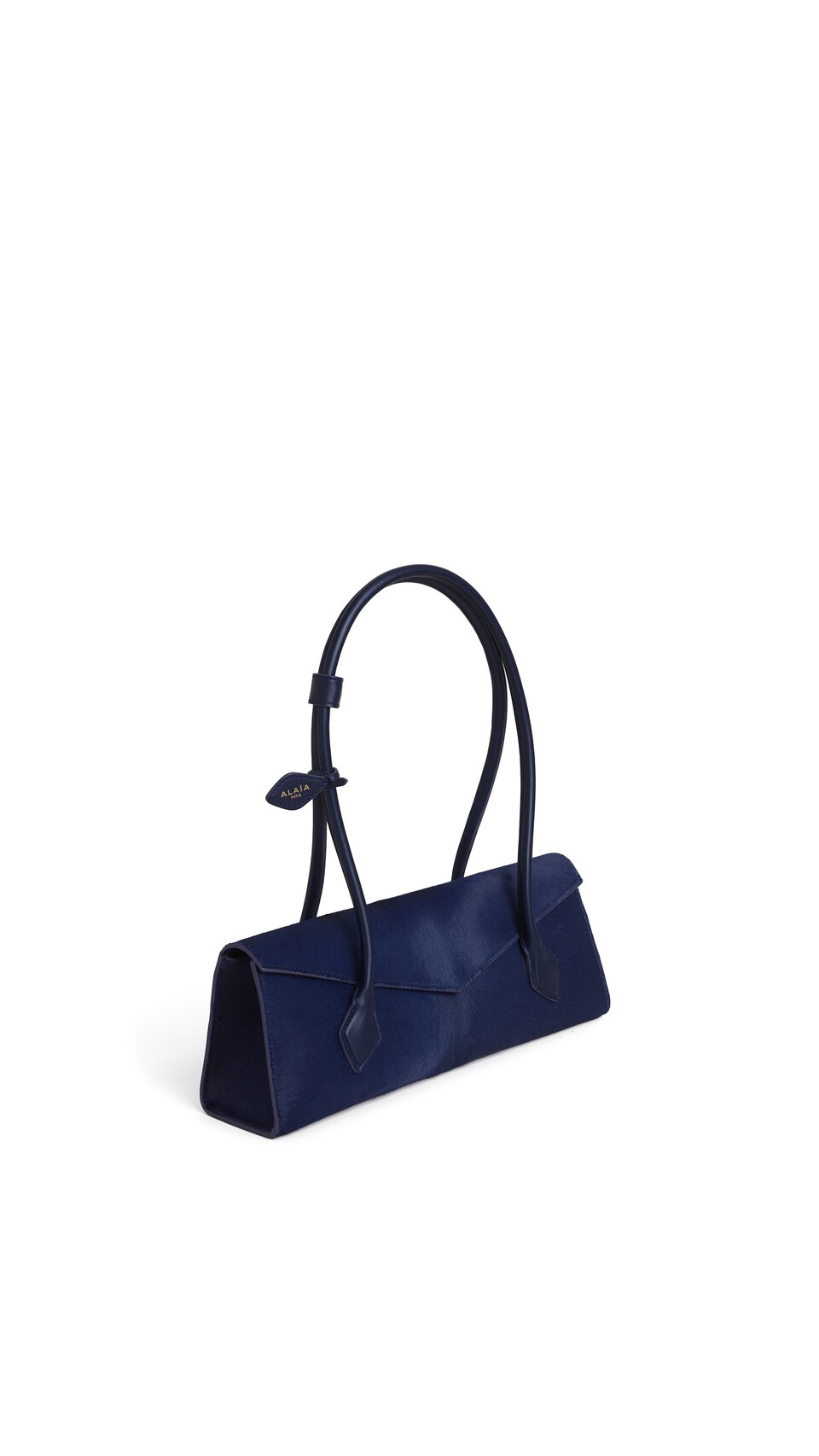 ALA&Iuml;A LE TECKEL FLAP MEDIUM BAG IN HAIRCALF BLUE - View 2