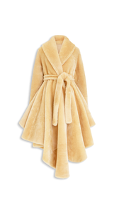 BEIGE - ALA&Iuml;A MERINO SHEARLING WRAP COAT