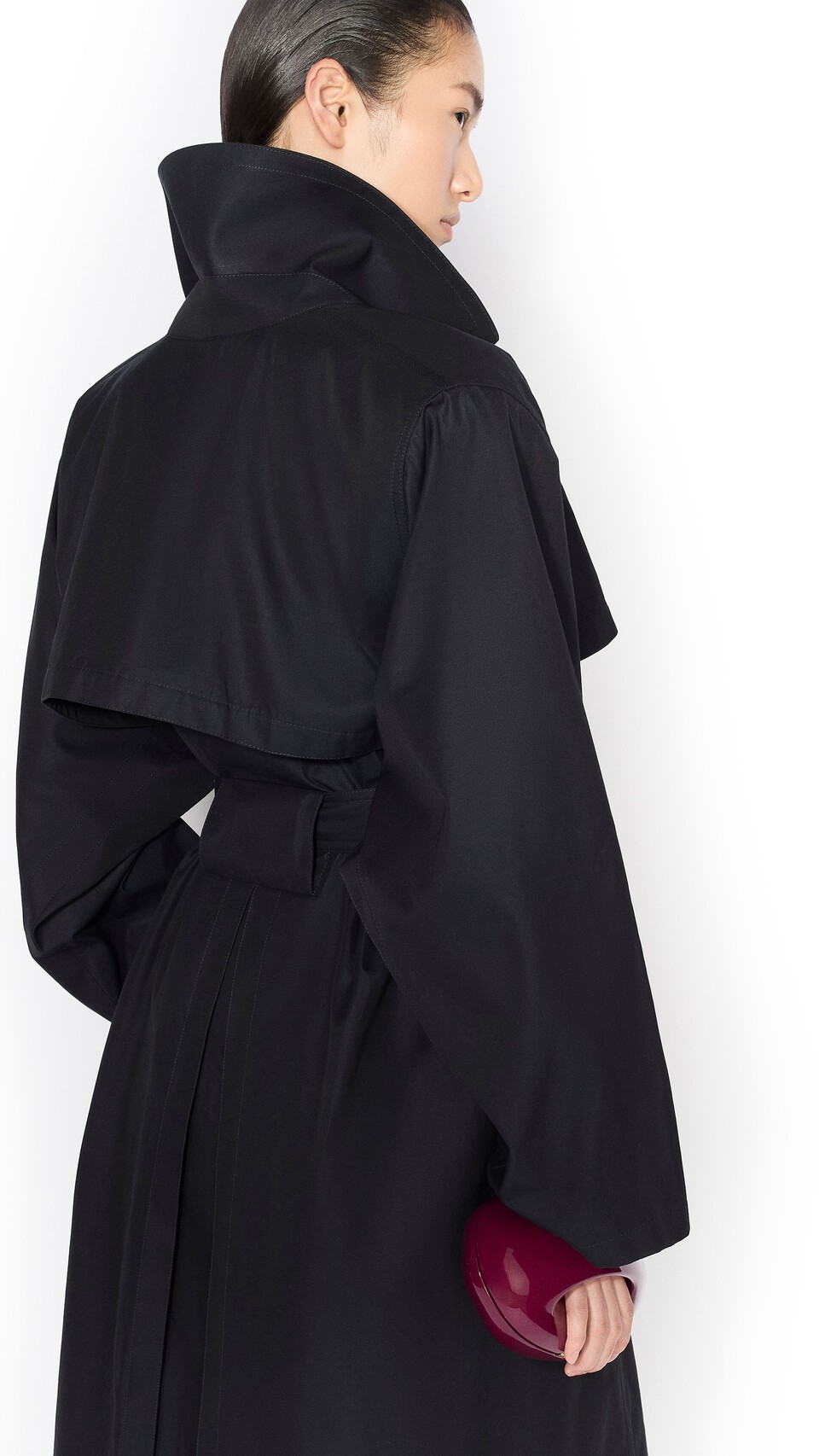 ALA&Iuml;A SOLARO COTTON TRENCH COAT MIDNIGHT - View 4