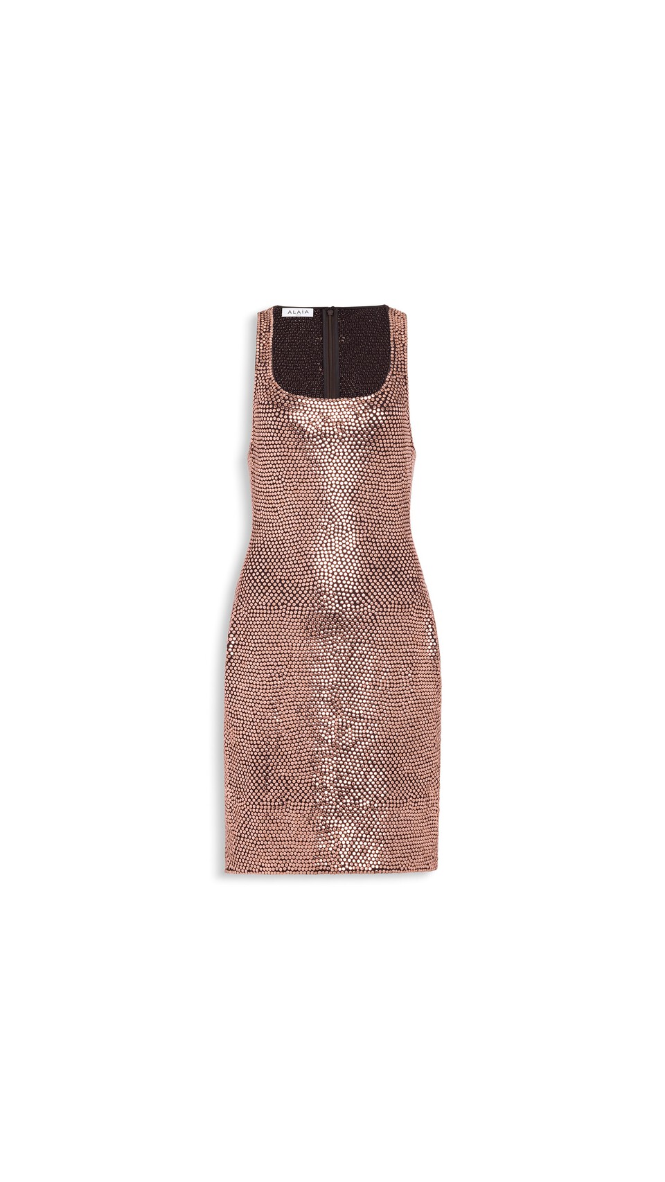 ALA&Iuml;A ROBE AJUST&Eacute;E &Agrave; STUDS MARRON/BRONZE