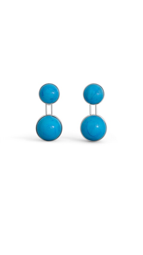 ALA&Iuml;A SPHERE SMALL PENDANT EARRINGS TURQUOISE